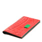 Dolce & Gabbana Red Exotic Leather Logo Plaque Card Holder Wallet