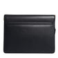 Dolce & Gabbana Black Leather Logo Gold Crossbody Purse Bag