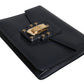 Dolce & Gabbana Black Leather Logo Gold Crossbody Purse Bag