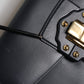 Dolce & Gabbana Black Leather Logo Gold Crossbody Purse Bag