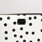 Dolce & Gabbana White Black Striped Leather Zip Around Continental Wallet