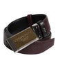 Dolce & Gabbana Black Brown Leather Metal Buckle Reversible Belt