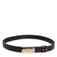 Dolce & Gabbana Black Brown Leather Metal Buckle Reversible Belt