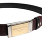 Dolce & Gabbana Black Brown Leather Metal Buckle Reversible Belt