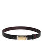 Dolce & Gabbana Black Brown Leather Metal Buckle Reversible Belt