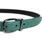 Dolce & Gabbana Green Ostrich Leather Silver Metal Buckle Belt