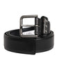 Dolce & Gabbana Black Leather Metal Buckle Classic Belt