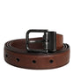 Dolce & Gabbana Brown Leather Metal Buckle Classic Belt