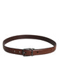 Dolce & Gabbana Brown Leather Metal Buckle Classic Belt