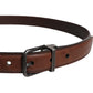 Dolce & Gabbana Brown Leather Metal Buckle Classic Belt