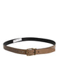 Dolce & Gabbana Brown Leather Classic Metal Logo Buckle Belt