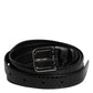 Dolce & Gabbana Black Leather Classic Metal Logo Buckle Belt