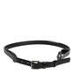 Dolce & Gabbana Black Leather Classic Metal Logo Buckle Belt
