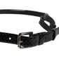 Dolce & Gabbana Black Leather Classic Metal Logo Buckle Belt