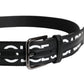 Dolce & Gabbana Black Leather Classic Metal Logo Buckle Belt Mens