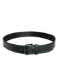 Dolce & Gabbana Green Black Classic Metal Logo Buckle Belt