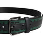 Dolce & Gabbana Green Black Classic Metal Logo Buckle Belt