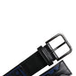 Dolce & Gabbana Black Blue Polyester Printed Metal Buckle Belt