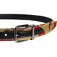 Dolce & Gabbana Gold Floral Jacquard Leather Metal Buckle Belt