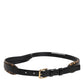 Dolce & Gabbana Black Leopard Classic Gold Metal Buckle Belt