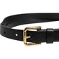 Dolce & Gabbana Black Leopard Classic Gold Metal Buckle Belt