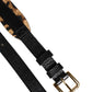 Dolce & Gabbana Black Leopard Classic Gold Metal Buckle Belt