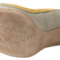 Tod's Yellow Off White Peep Toe Heels Pumps Shoes