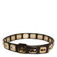 Dolce & Gabbana Dark Brown Leather Gold Rotating Buckle Belt
