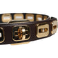 Dolce & Gabbana Dark Brown Leather Gold Rotating Buckle Belt