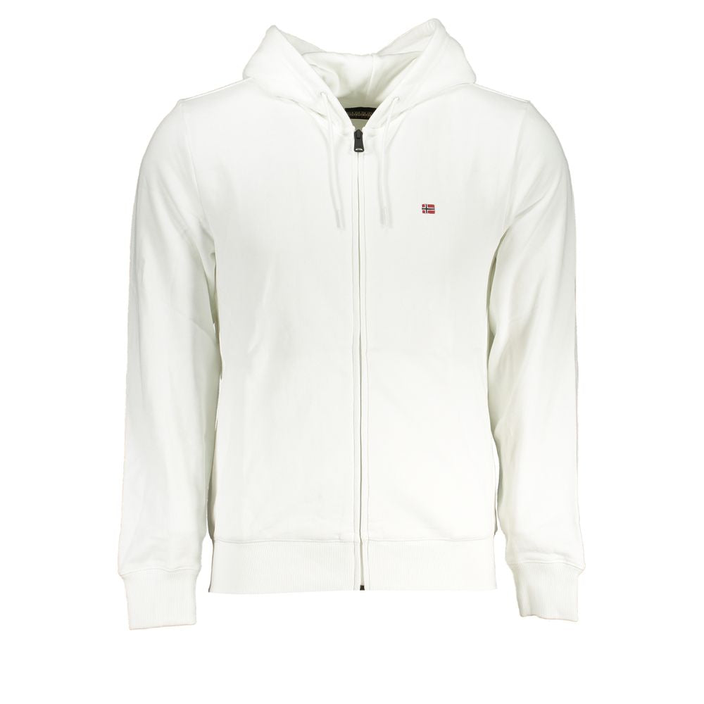 Napapijri White Cotton Men Sweater Mens Sweater