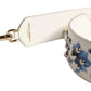 Dolce & Gabbana White Blue Floral Leather Stud Shoulder Strap