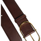 Dolce & Gabbana Brown Logo Engraved Metal Waist Buckle Belt