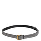 Dolce & Gabbana Silver Logo Engraved Metal Waist Buckle Belt