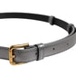 Dolce & Gabbana Silver Logo Engraved Metal Waist Buckle Belt