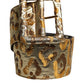 Dolce & Gabbana Gold Spotted Jacquard Fabric Wide Waist Belt