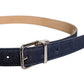 Dolce & Gabbana Blue Denim Silver Logo Metal Waist Buckle Belt
