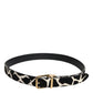 Dolce & Gabbana Brown White Pony Leather Metal Buckle Belt