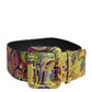 Dolce & Gabbana Multicolor Floral Jacquard Wide Waist Belt