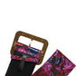 Dolce & Gabbana Multicolor Floral Jacquard Lurex Wide Waist Buckle Belt