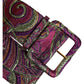 Dolce & Gabbana Multicolor Floral Jacquard Wide Waist Belt
