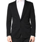Dolce & Gabbana Black Wool Slim Fit Coat Blazer Jacket Suit