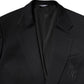 Dolce & Gabbana Black Wool Slim Fit Coat Blazer Jacket Suit