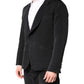 Dolce & Gabbana Black Silk Single Breasted Coat Blazer Suit