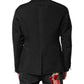 Dolce & Gabbana Black Silk Single Breasted Coat Blazer Suit
