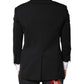 Dolce & Gabbana Black Single Breasted Men Coat Blazer Suit