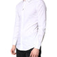 Dolce & Gabbana White Cotton Stretch GOLD Dress Formal Shirt