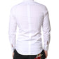 Dolce & Gabbana White Cotton Stretch GOLD Dress Formal Shirt