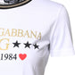 Dolce & Gabbana White Graphic Print Cotton Crew Neck T-shirt