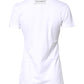 Dolce & Gabbana White Graphic Print Cotton Crew Neck T-shirt
