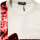 Dolce & Gabbana White Sequined Crew Neck Pullover Sweater